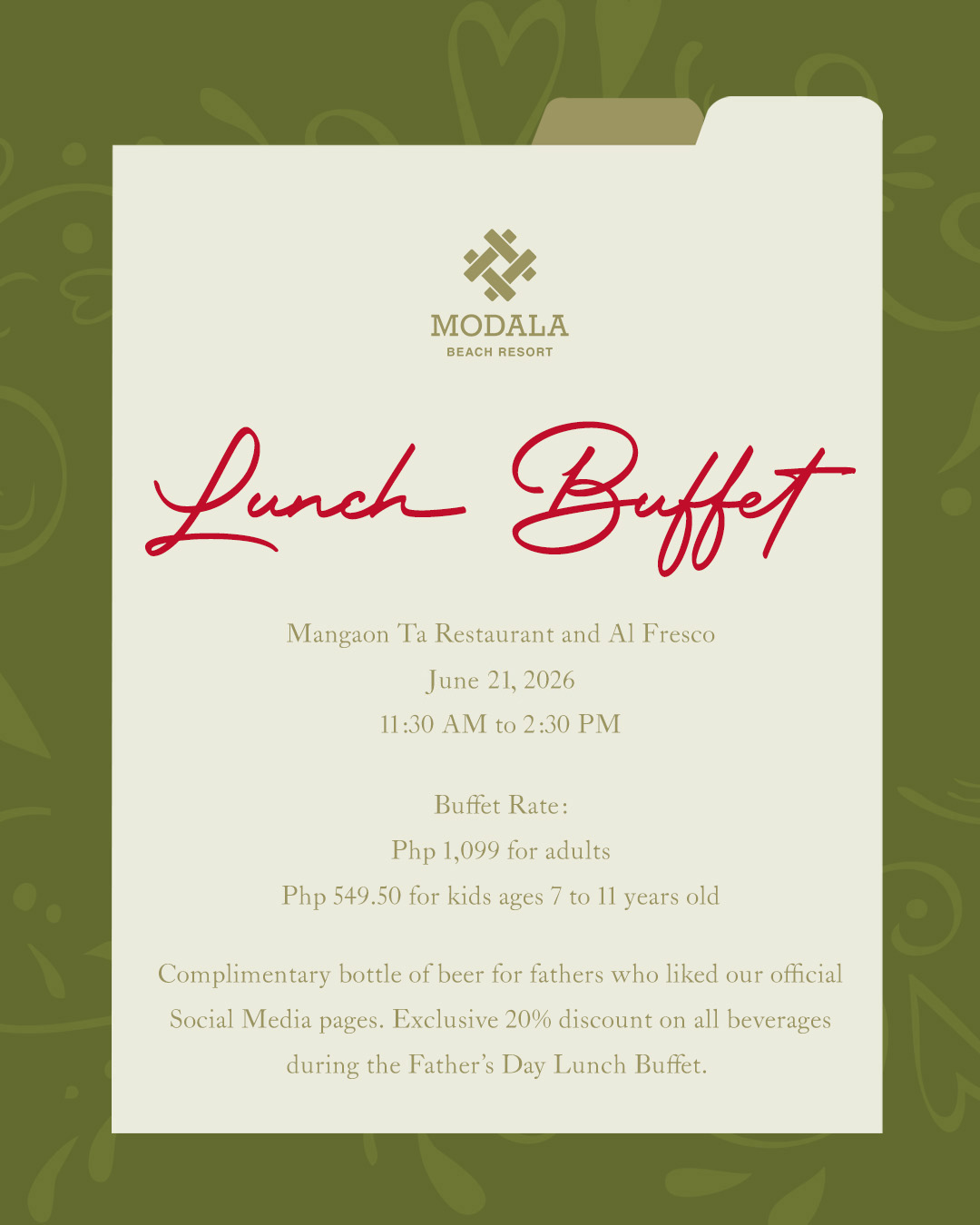 Lunch Buffet Fathers Day